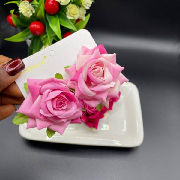 Pink Rose Flowered Earrings