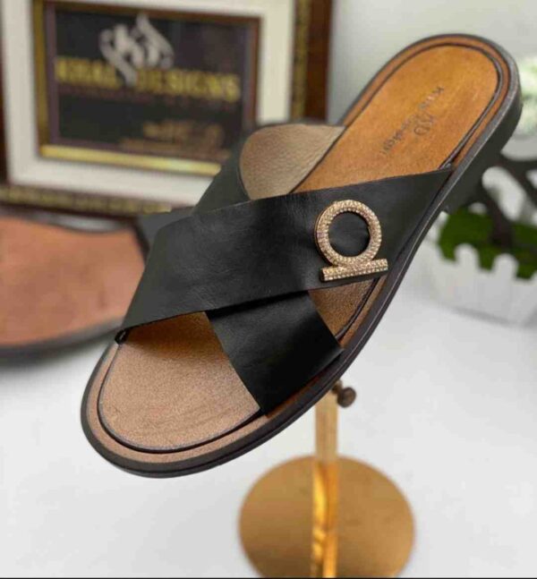 Premium Leather Sole Slipper For Men