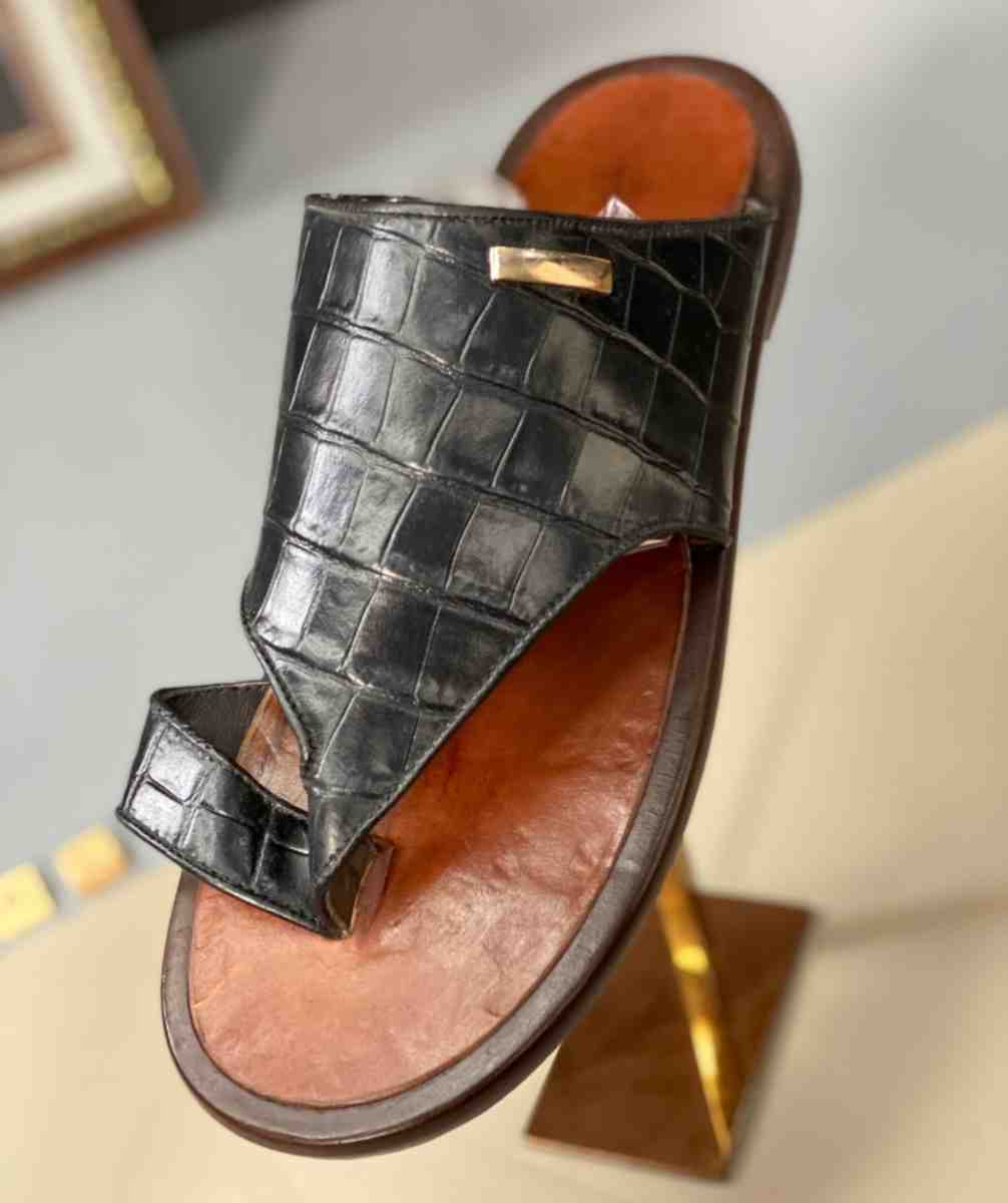 Leather Sole Slide Slipper For Men