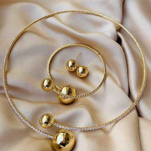Gold Ball Jewelry Set